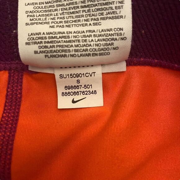 Nike womens Pro Orange Purple Swirl Capri Legging Small - Picture 6 of 8